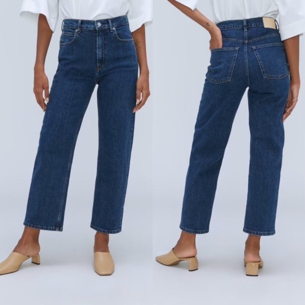 NEW Everlane The Way High Jean 26 Long Vintage Indigo High Waisted Straight Leg